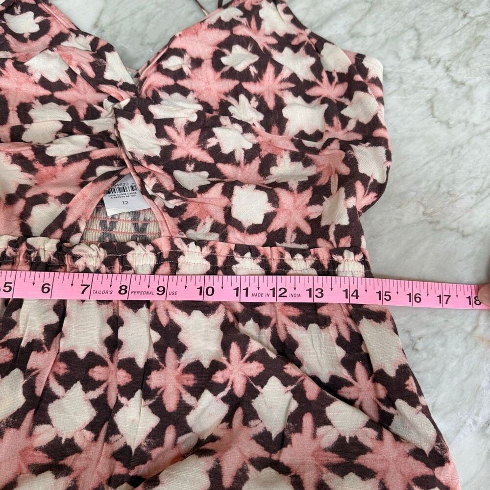 Loft Sunwashed Floral Twist Tiered Midi Dress brown/pink floral pattern 12 NWT - Picture 8 of 9